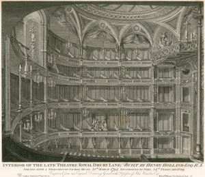 Interiör av den sena Theatre Royal, Drury Lane, London av John Winston