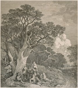Zigenare i en skog, efter Thomas Gainsborough, c1740-1780.