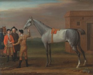 Lamprey, med sin ägare Sir William Morgan, på Newmarket av John Wootton