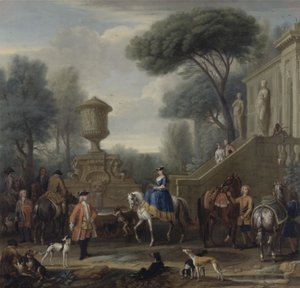 Preparing for the Hunt, c.1740-50 (olja på duk) av John Wootton