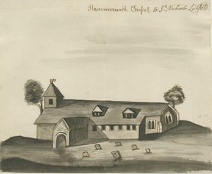 Hammerwich Church: sepiateckning, nd [c 1780]