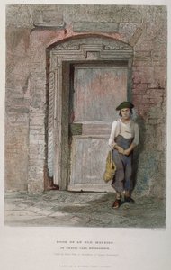 Dörren till en gammal herrgård i Gravel Lane, City of London, 1851