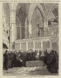 Begravning av His Grace the Duke of Northumberland, ceremonin vid valvet i St Nicholas Chapel, Westminster Abbey
