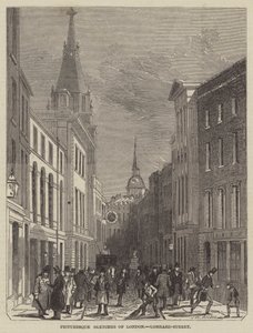 Pittoreska skisser av London, Lombard-Street av John Wykeham Archer