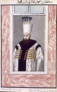 Ahmed III (1673–1736) Sultan 1703–1730, från ”En serie porträtt av Turkiets kejsare”