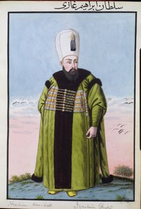 Ibrahim (1615–48) Sultan 1640–48, från ”En serie porträtt av Turkiets kejsare”