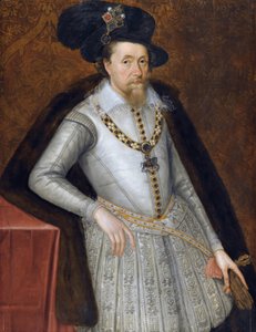 Jacques VI et Ier - Jacques Stuart - Porträtt av kung James I av England (1566-1625) av John De Critz (Decritz), den äldre (1551/2-1642), tidigt 1600-tal. - Olja på trä