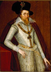 Porträtt av James I av England och VI av Skottland, riddare av strumpebandsorden, c.1610 (målning)