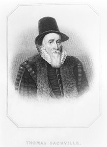 Porträtt av Thomas Sackville (1536-1608) 1st Earl of Dorset, från "Lodge