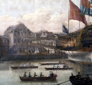 Lansering på Deptford Dockyard, ca 1750 (uppgift om 264190)