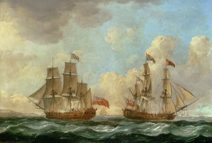 Peregrine i två positioner utanför kusten, 1766