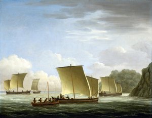 Räddningsmanskapets ankomst från galleriet "Luxborough" i Newfounland (Newfoundland) (Newfoundland) (Newfoundland) (Kanada). Oljemålning, ca 1727, av John Cleveley (1712-1777).