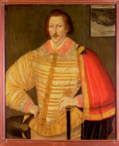 Porträtt av en gentleman, tänkt att vara engelsk navigatör Thomas Cavendish