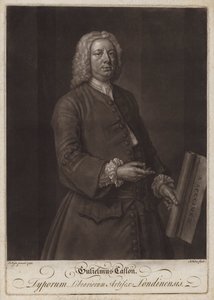 William Caslon, engelsk typograf (mezzotint) av John the younger Faber