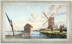 Flodbanksvy över Wandsworth, London, c1798