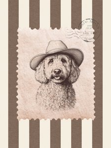 Cowboy-pudel-frimärke