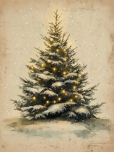 Snöklädd julgran