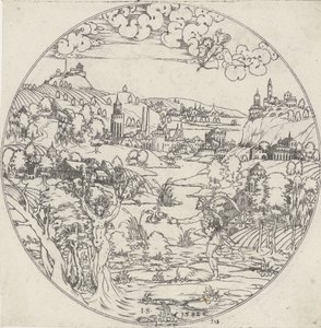 Apollo och Daphne Bottoms of Bowls: Landscapes with bibliska och mytologiska skildringar (serietitel) av Jonas Silber