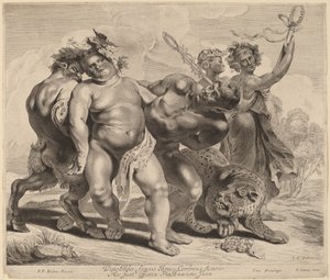 Bacchus fylleri av Jonas Suyderhoff after Sir Peter Paul Rubens