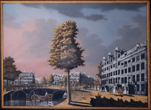 En utsikt över Herengracht med utsikt över Binnenamstel och Nieuwe Herengracht, Amsterdam, 1776 av Jonas Zeuner