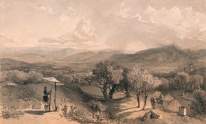 "Baidardalen, bakifrån Petroskis villa, blickar österut", 1856 av Jonathan Needham