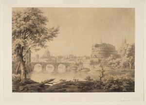 Utsikt över Rom med Peterskyrkan och Castel Sant