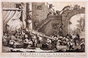 The Political Clyster, tryck av William Hogarth, 1757 av Jonathan Swift