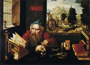 Den helige Hieronymus i sin cell, 1520-talet av Joos van Cleve