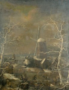 Vinterscen, ca 1600 (olja på duk) av Joos or Josse de The Younger (attr. to) Momper