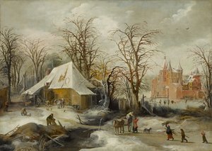 Vinterlandskap, cirka 1625-1630 (olja på duk)