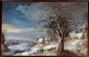 Vinterlandskap. Målning av Josse II Momper (1564-1635) Ec. Flam.