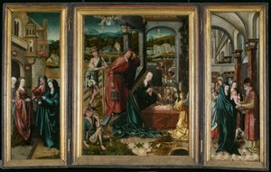 Triptyk från Betlehem, cirka 1540 (målning på trä)