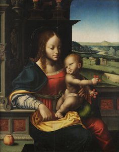 Madonna med barn och frukt av Joos van Cleve