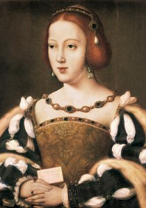 Porträtt av Eleanor av Österrike (olja på trä) av Joos van Cleve