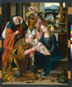 Tillbedjan av kungarna av Joos van Cleve