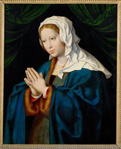 Jungfru Maria ber ... (målning på duk) av Joos van Cleve