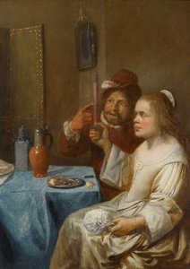 Ett par som dricker vin av Joos van Craesbeeck