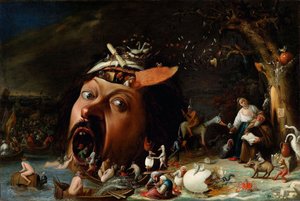 Barock: The Temptation of Saint Anthony av Craesbeeck, Joos (Josse) van (1605/06-ca 1660), ca. 1650. Olja på duk. Kunsthalle, Karlsruhe