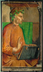 Dante Alighieri, poet Ur en serie av 28 porträtt, målade omkring 1475 för Federigo da Montefeltres studiolo...