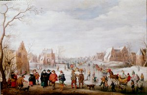 Skaters Målning av Joost Cornelisz Droochsloot (1586-1666) Madrid, Pradomuseet