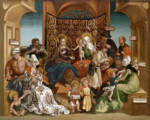 Sainte Parente (hela Marias familj) - Den heliga släktskapet - Målning av Jorg (Joerg) Breu, den yngre (1510-1547) - Olja på trä - 106x132,5 - Privat samling av Jorg II Breu