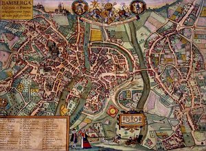 Karta över Bamberg, från 