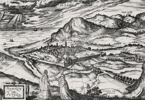 Staden Pesaro, gravyr av Joris Hoefnagel (1542-1601) av Joris Hoefnagel
