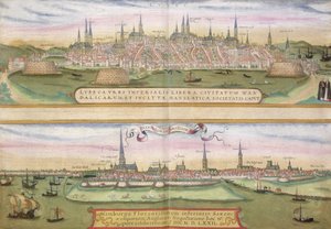 Karta över Lubeck och Hamburg, från 