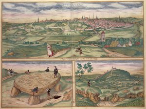 Karta över Poitiers, från "Civitates Orbis Terrarum" av Georg Braun (1541-1622) och Frans Hogenberg (1535-90), 1561