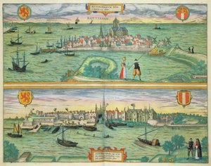 Karta över Rotterdam och Gouda, från 
