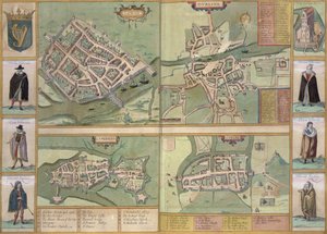 Kartor över Galway, Dublin, Limerick och Cork, från 