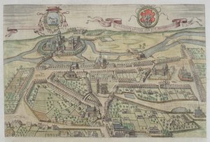 Utsikt över Lowicz, från "Civitates Orbis Terrarum" av Georg Braun (1541-1622) och Frans Hogenberg (1535-90) av Joris Hoefnagel