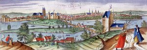 View of Tours, ca 1561 (gravyr) av Joris Hoefnagel