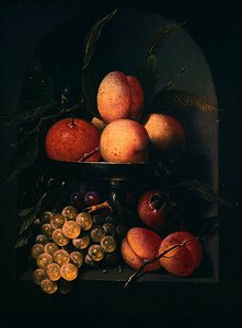 A Tazza of Fruit in a Stone Niche (olja på duk)